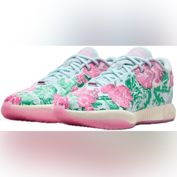 🔥🔥🔥 NIKE Lebron XXI Premium Basketball Shoes, Glacier Blue,/pink size 10,5 - Picture 10 of 15